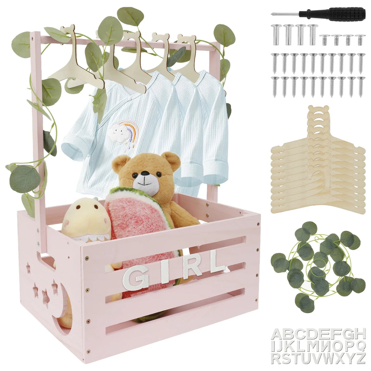 Wood Baby Decorative Storage Basket