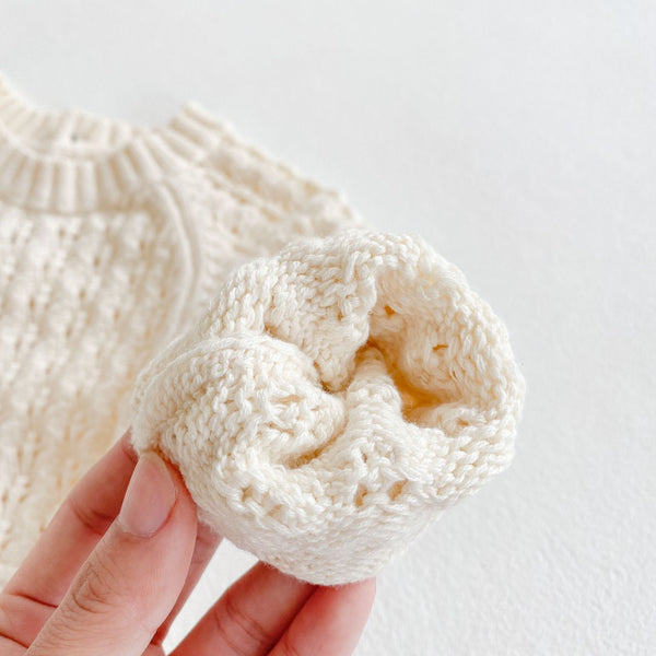 Baby Girl Knitted Hollow Waist Girdle with Long Sleeves