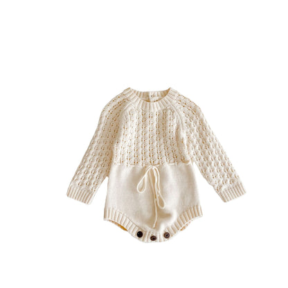 Baby Girl Knitted Hollow Waist Girdle with Long Sleeves