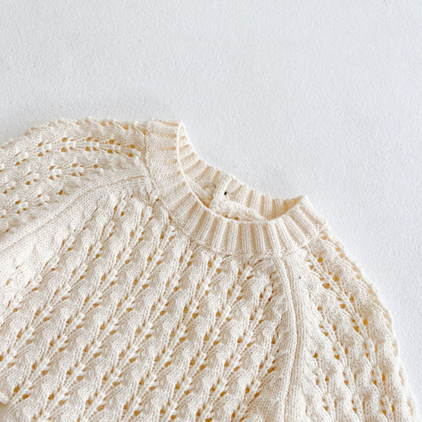 Baby Girl Knitted Hollow Waist Girdle with Long Sleeves