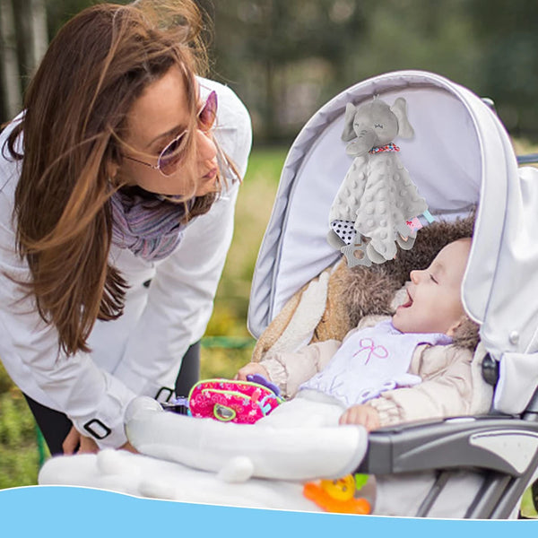 Elephant Baby Soft Soothing blanket with rattle