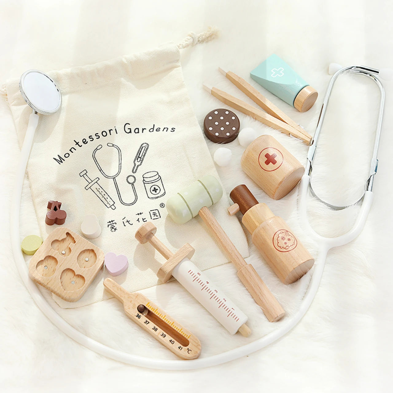 Kids Wooden Doctor Play Set