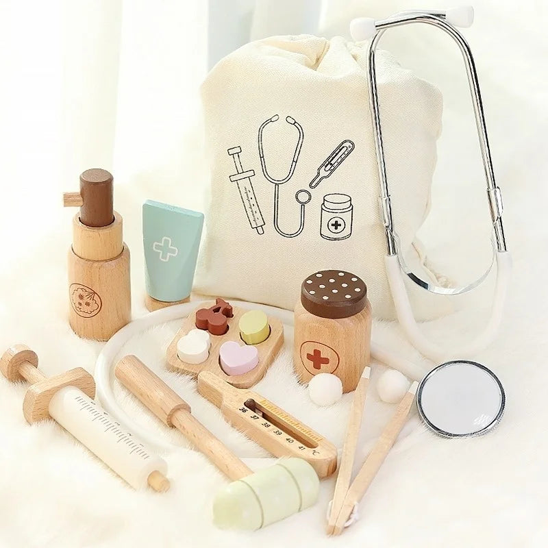 Kids Wooden Doctor Play Set