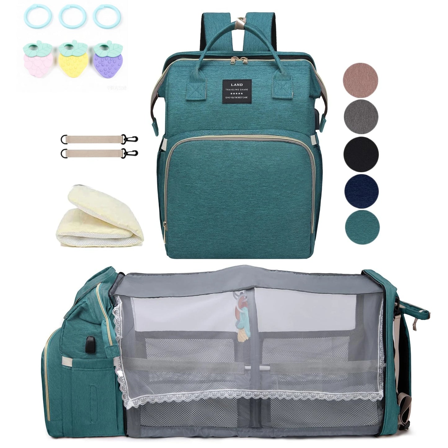 Lightweight Portable 2-in-1 Folding Crib Backpack