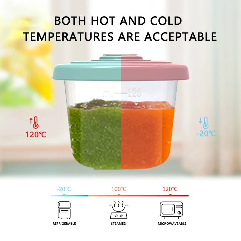 4 Pcs Airtight Portable Baby Food Storage Container