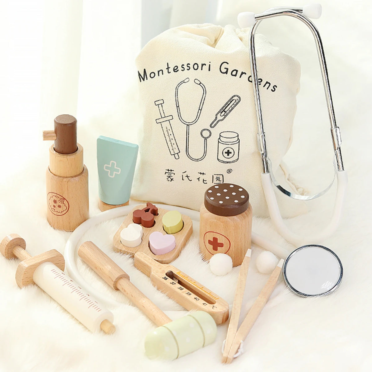 Kids Wooden Doctor Play Set