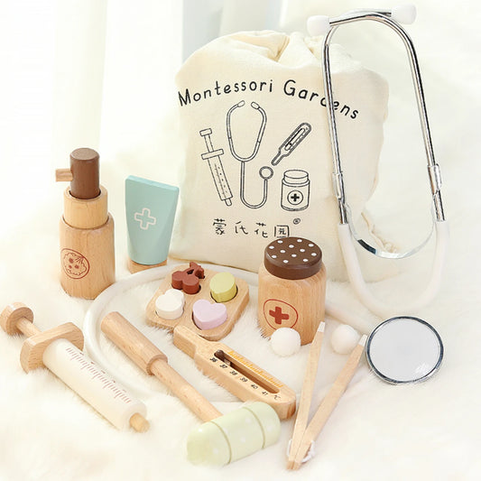 Kids Wooden Doctor Play Set