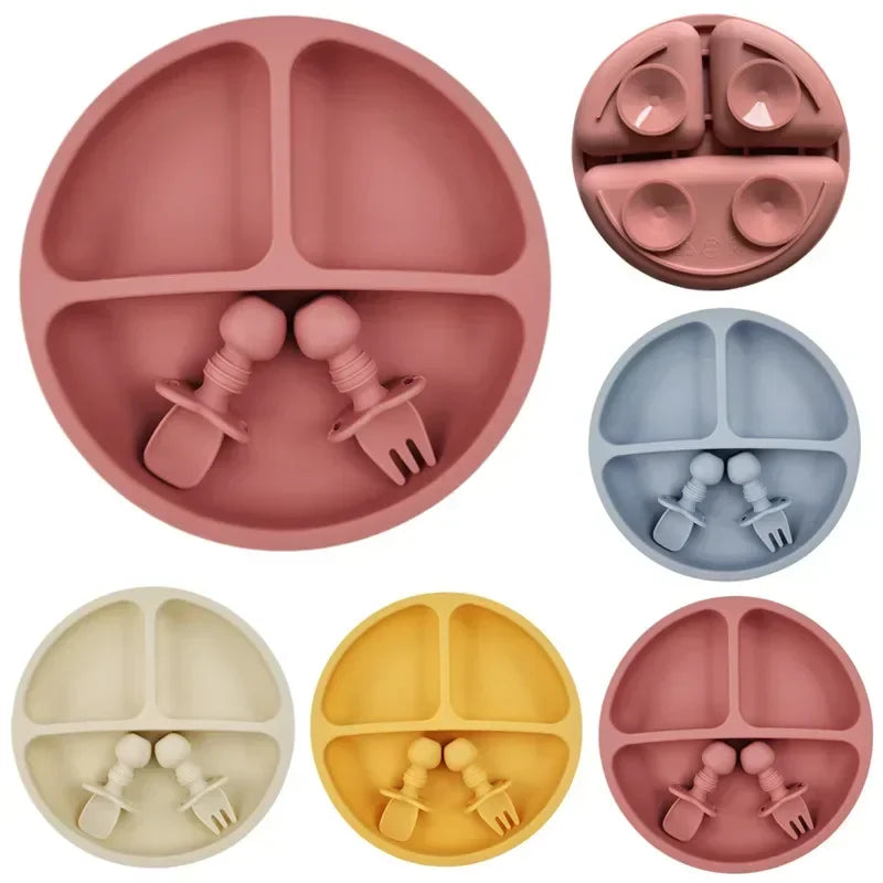 3Pcs Silicone Baby Feeding Set