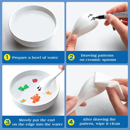 Water Floating Magical Ink Pens with spoon