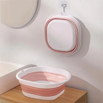 Home Clean Large Foldable Portable Plastic Compression Washbasin, Suitable For Home, Travel Laundry, Washing Vegetables