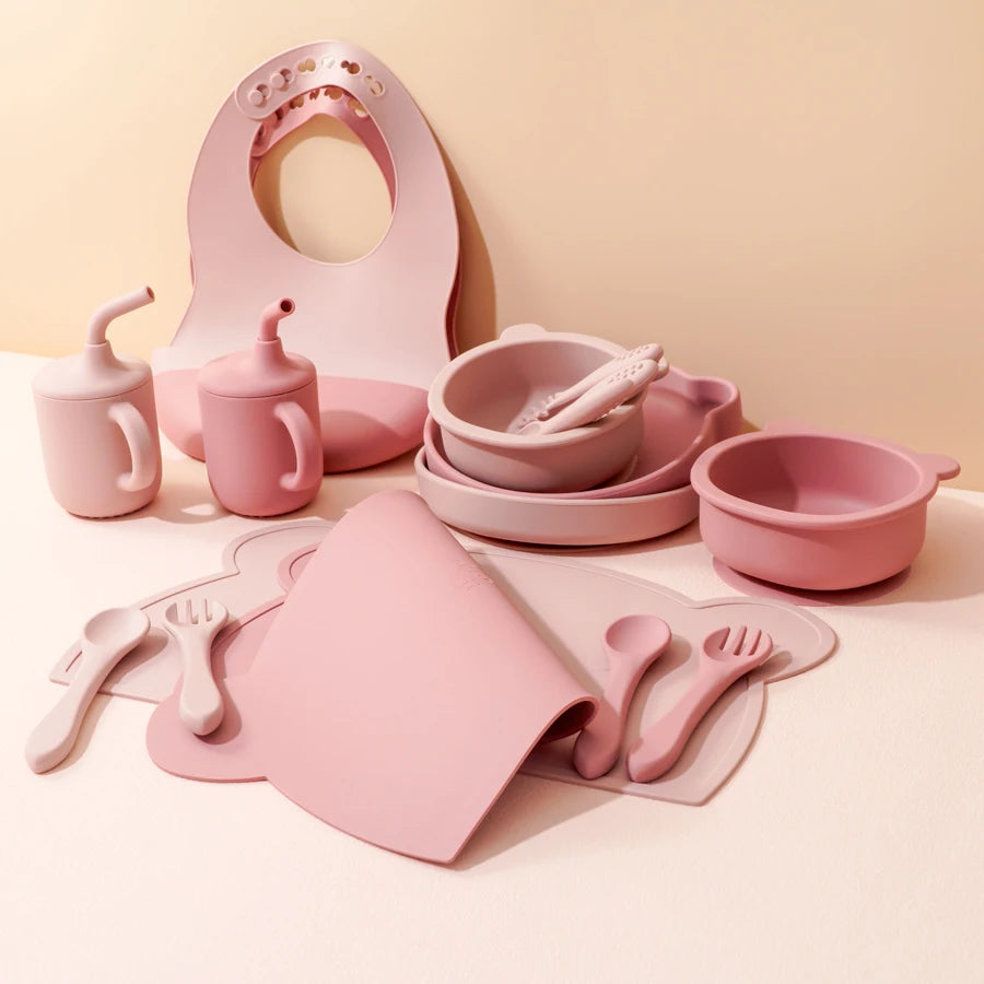 10Pcs Silicone Baby Tableware Set