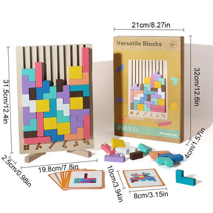 Nursery wooden blocks and shapes game