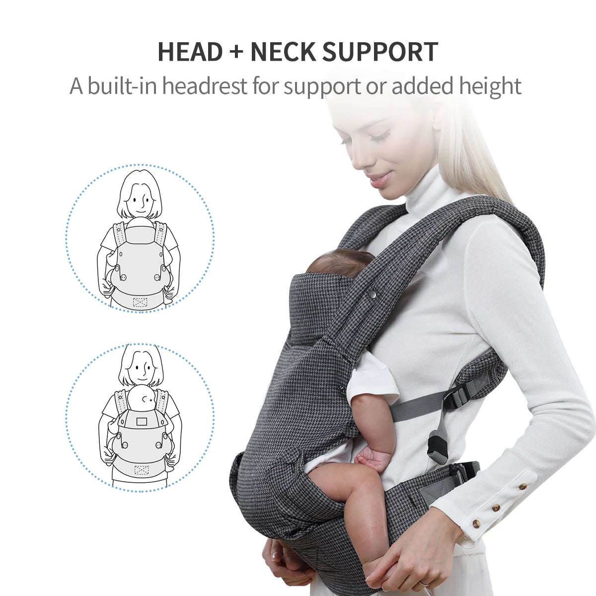 Sunveno Ergonomic Baby Carrier for Newborn with Neck Support