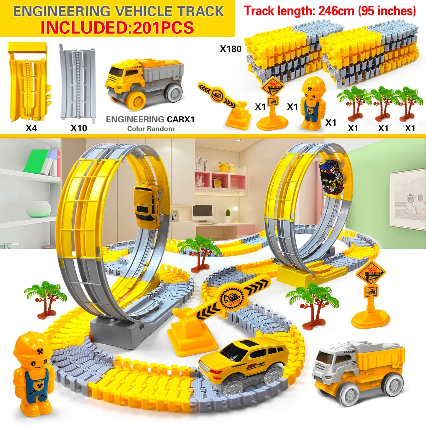 Electric Magical Flexible Track Cars Toy
