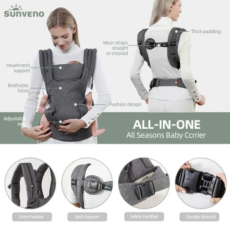 Sunveno Ergonomic Baby Carrier for Newborn with Neck Support