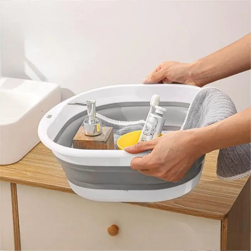 Home Clean Large Foldable Portable Plastic Compression Washbasin, Suitable For Home, Travel Laundry, Washing Vegetables