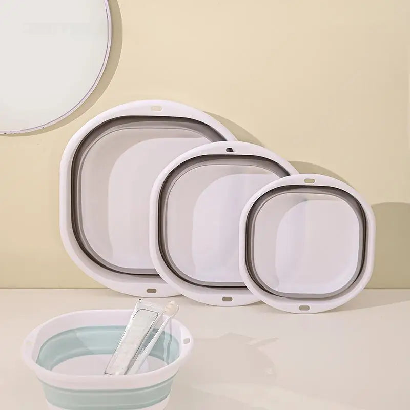 Home Clean Large Foldable Portable Plastic Compression Washbasin, Suitable For Home, Travel Laundry, Washing Vegetables