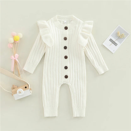 Autumn Infant baby Romper Cotton Knit Long Sleeves