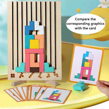 Nursery wooden blocks and shapes game