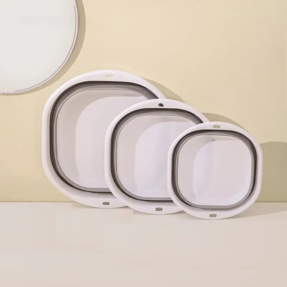 Home Clean Large Foldable Portable Plastic Compression Washbasin, Suitable For Home, Travel Laundry, Washing Vegetables