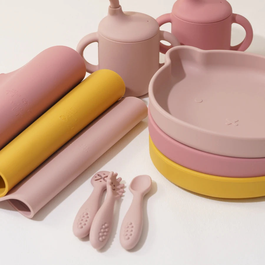 10Pcs Silicone Baby Tableware Set