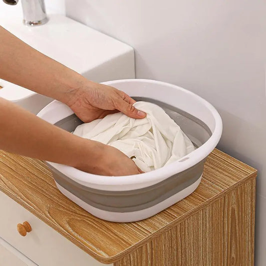 Home Clean Large Foldable Portable Plastic Compression Washbasin, Suitable For Home, Travel Laundry, Washing Vegetables
