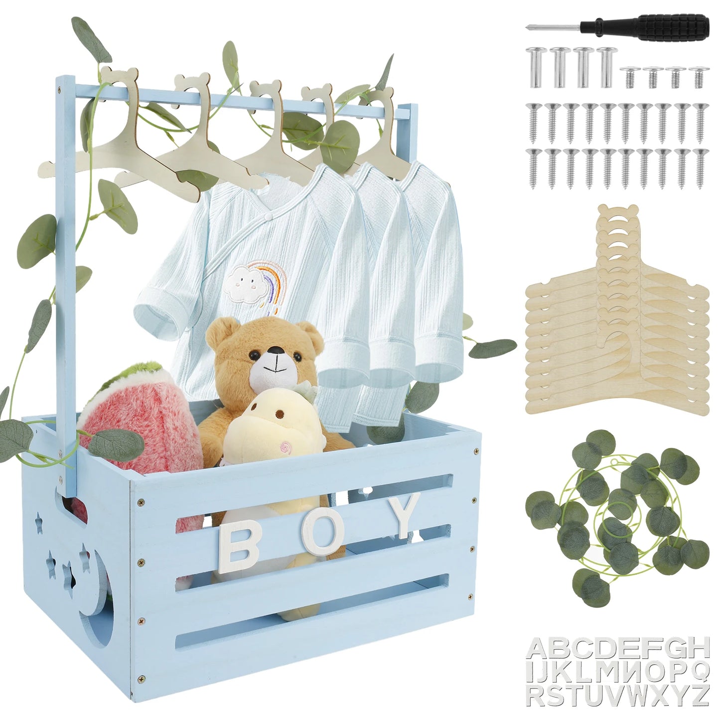 Wood Baby Decorative Storage Basket