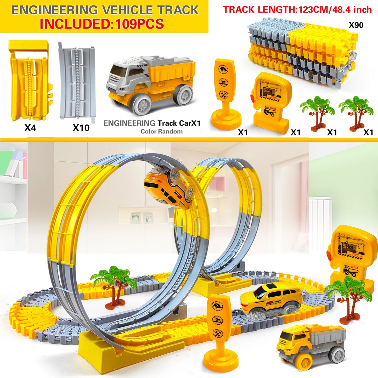 Electric Magical Flexible Track Cars Toy