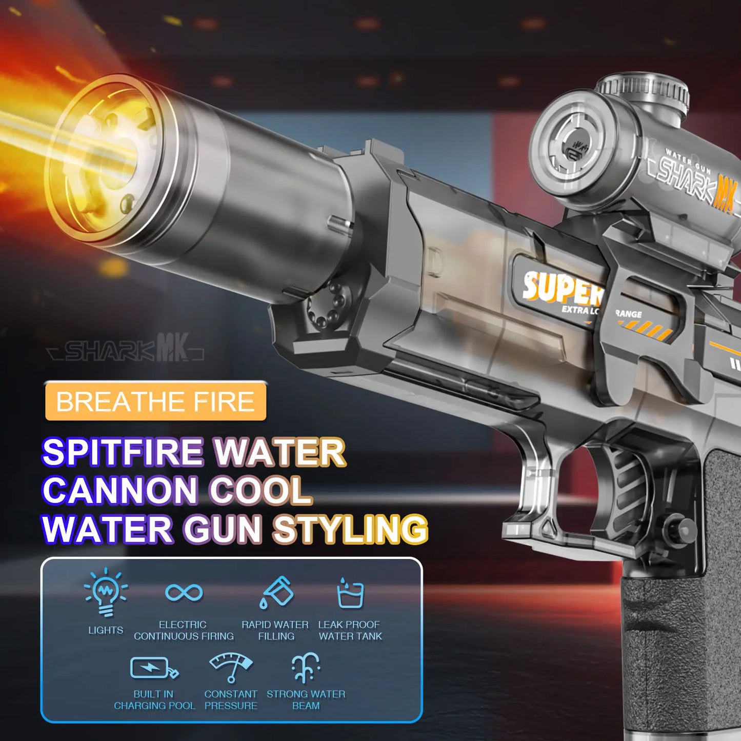 Led Emitting Electric Water Gun
