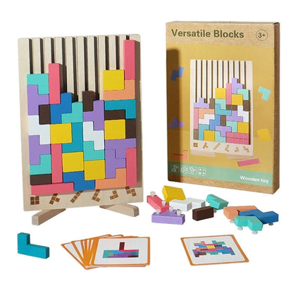 Nursery wooden blocks and shapes game