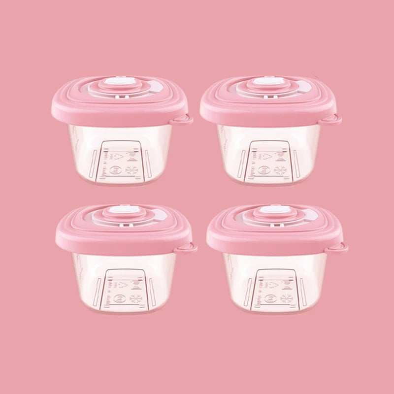 4 Pcs Airtight Portable Baby Food Storage Container