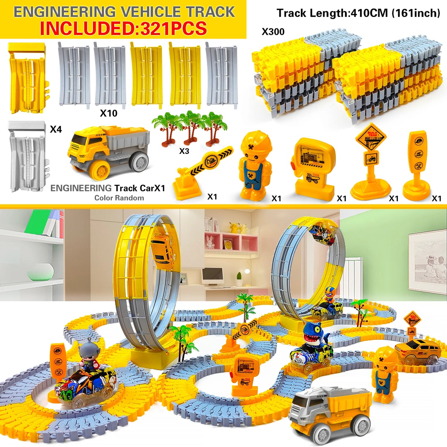 Electric Magical Flexible Track Cars Toy
